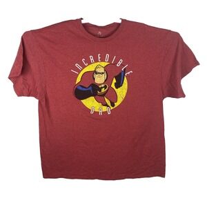 Incredible Dad Disney Pixar 2XL Mens Red Yellow Superhero Fathers Day Gift